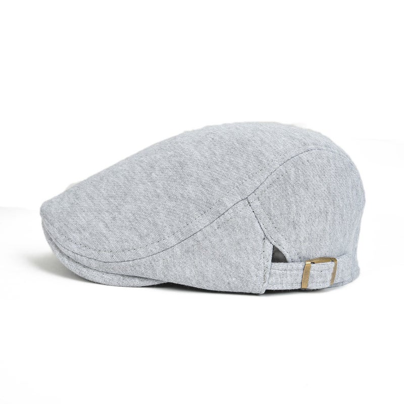 VOBOOM Men Newsboy Cap Cotton Flat Ivy Gatsby Driving Hat (Light Grey) - Image 2